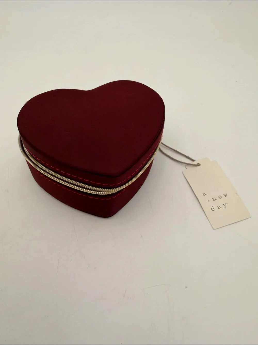 a new day Heart-Shaped Mini Jewelry Case - Wine